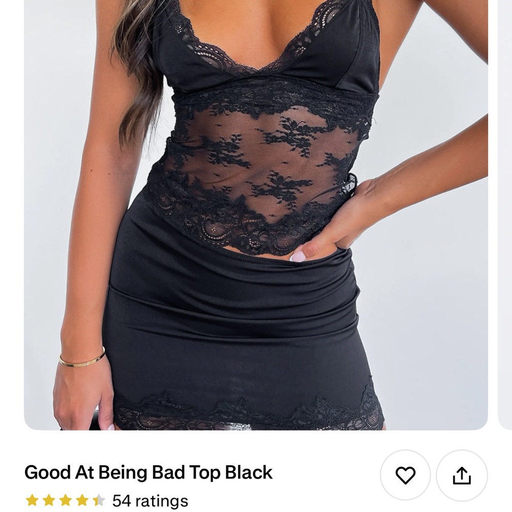 White Fox Boutique Black Lace Chemise